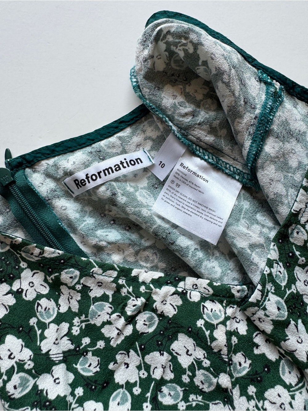 Reformation Green Floral A-Line Mini Skirt - Picture 6 of 8